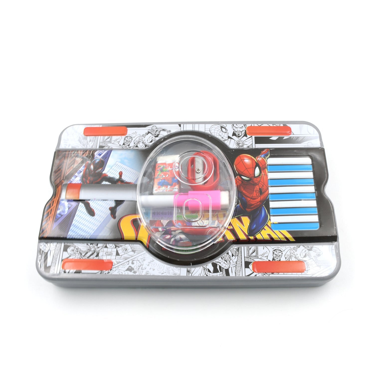 4137 Big Cartoon Printed Metal Compass Box, Pencil Case With Sharpner, Eraser, Pencil, Marker & Scale for Kids Stationery Compass Box, Stationery Gift for School Kids Compass, Pencil Box, Birthday Return Gift for Kids (6 Pc Set) 4137 Big Cartoon Printed Metal Compass Box, Pencil Case With Sharpner, Eraser, Pencil, Marker & Scale for Kids Stationery Compass Box, Stationery Gift for School Kids Compass, Pencil Box, Birthday Return Gift for Kids (6 Pc Set)